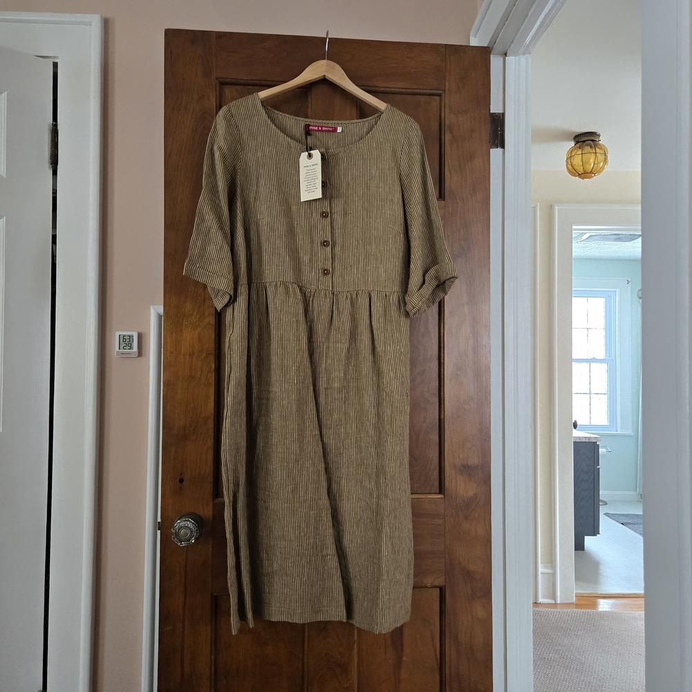 Pyne & Smith Honey Stripe Linen Dress No12 XL
